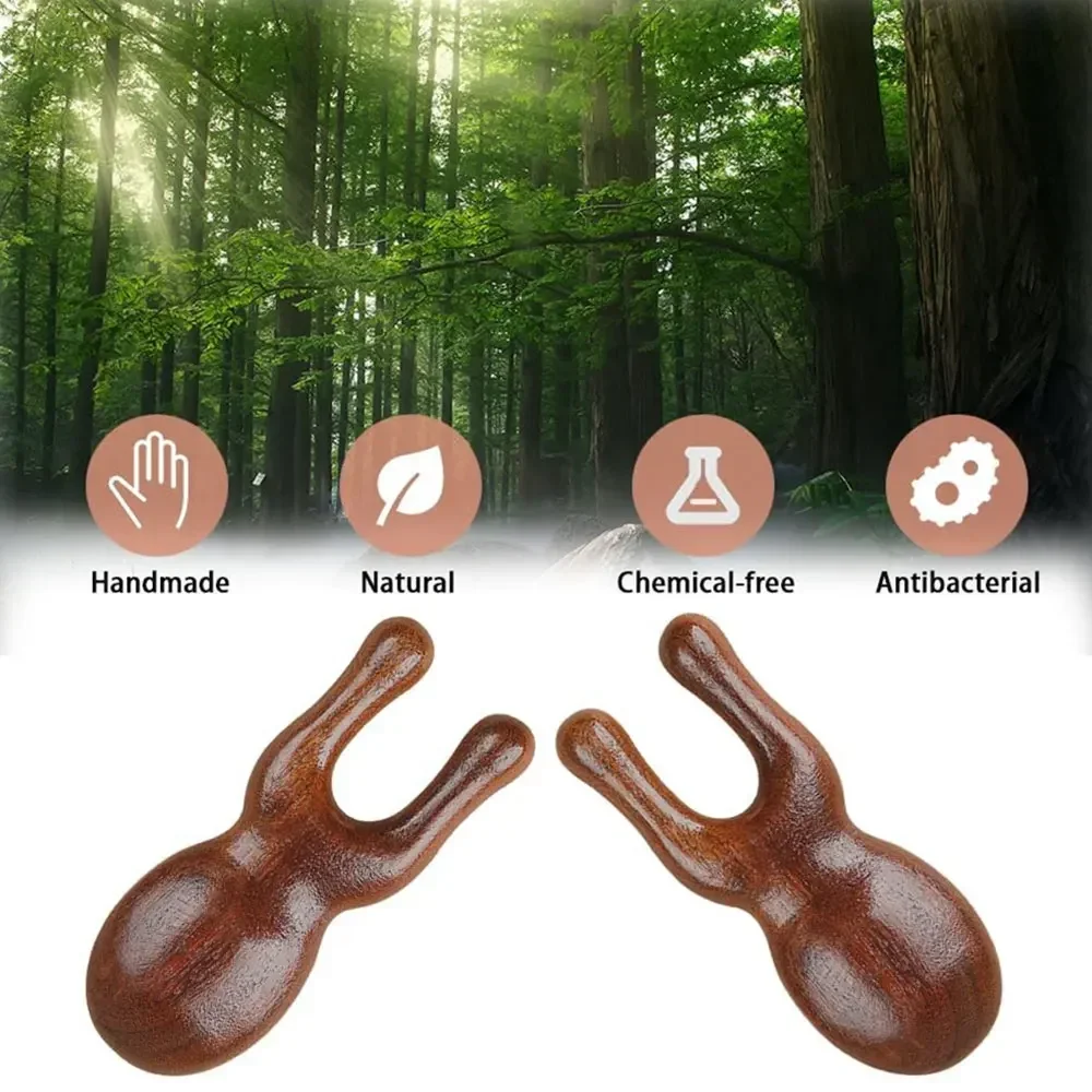 Gua Sha Facial Tools, Wood Therapy Massage Tools, Manual Wooden Head Massager Guasha Tools for Nose Eyes Facial Body Acupressure