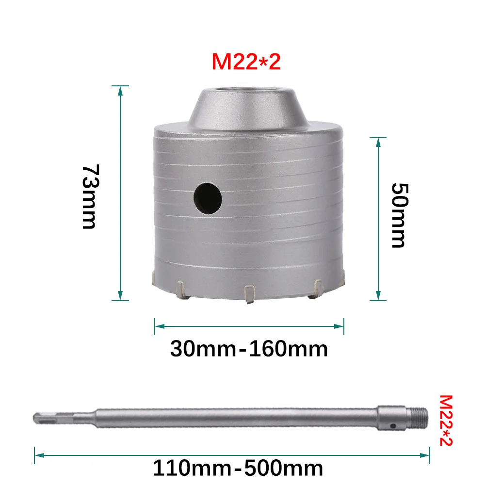 SDS PLUS Wall Hole Saw Drill Bit Set 30mm-160mm Concrete Hole Saw Cement Stone Brick Wall Air Conditioner Tube Hole Opener Tools