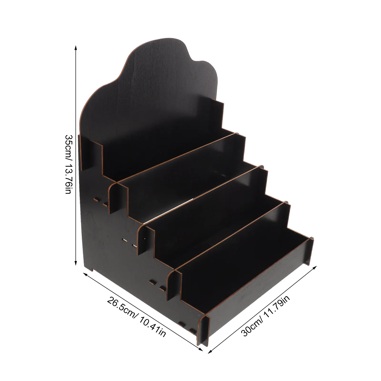 Wooden Card Display Stand 4 Tier Greeting Card Organizer Shelf for Retail Shops Vendor Counter Tabletop Showcase Postcards