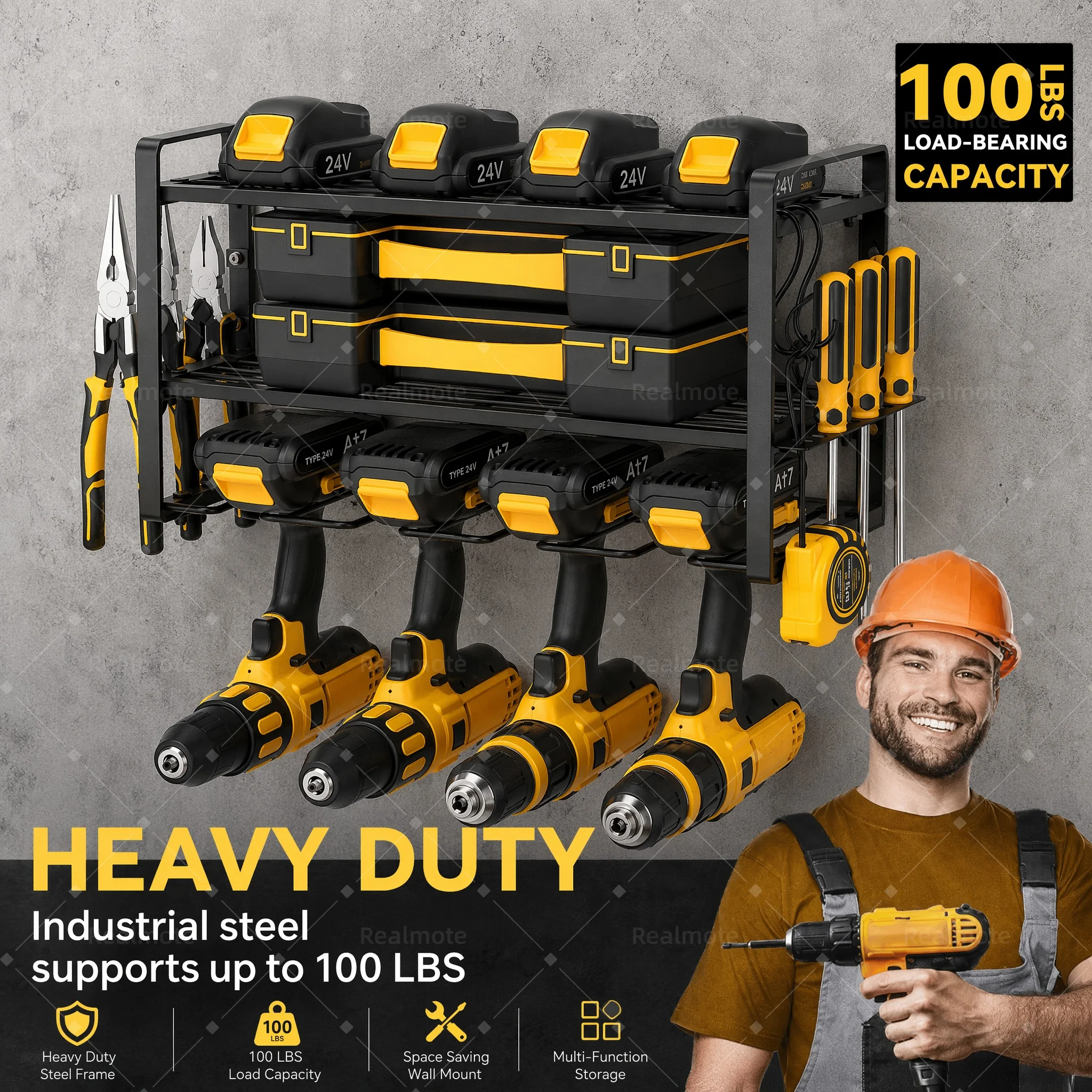 organizzatore-da-parete-per-utensili-elettrici-da-100-libbre-supporto-per-trapano-in-acciaio-legato-scaffale-per-garage-e-officina