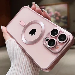 Magnetic Case For iPhone 16 15 14 13 12 11 Pro Max Plus Fashion Plating Frosted Matte For Magsafe Bumper Cases Cover funda