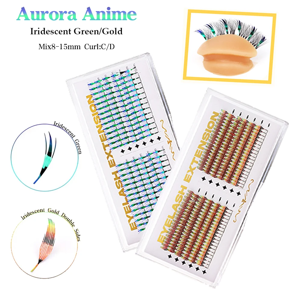 

Lashprofessor Glitter Colored Cashmere Feather Shape Premade Fans Russian Volume Eyelashes Comic Spire Premium Mink Lash Cluster