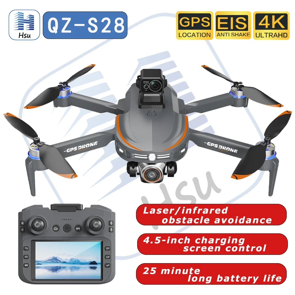 

S28 Professional Drone GPS Long Range Flight Battery Quadcopter 4K HD Wifi Dron Aerial Photography Obstacle Avoidance Aircraft