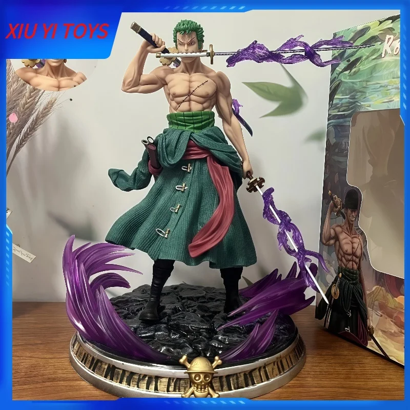 

34cm One Piece Jumbo Phantom Zoro Two Head Sculpts Included Anime Figure Model Statue Collection Desktop Decoration Ornament