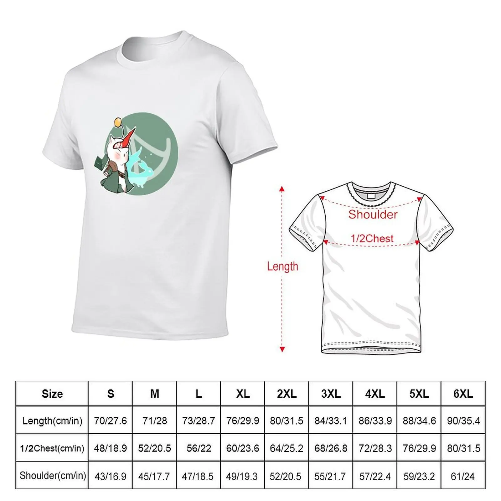 SUMMONER MOOGLE FFXIV T-Shirt t shirts with prints t shirts cotton 100% man t shirt luxury T-shirt view 2