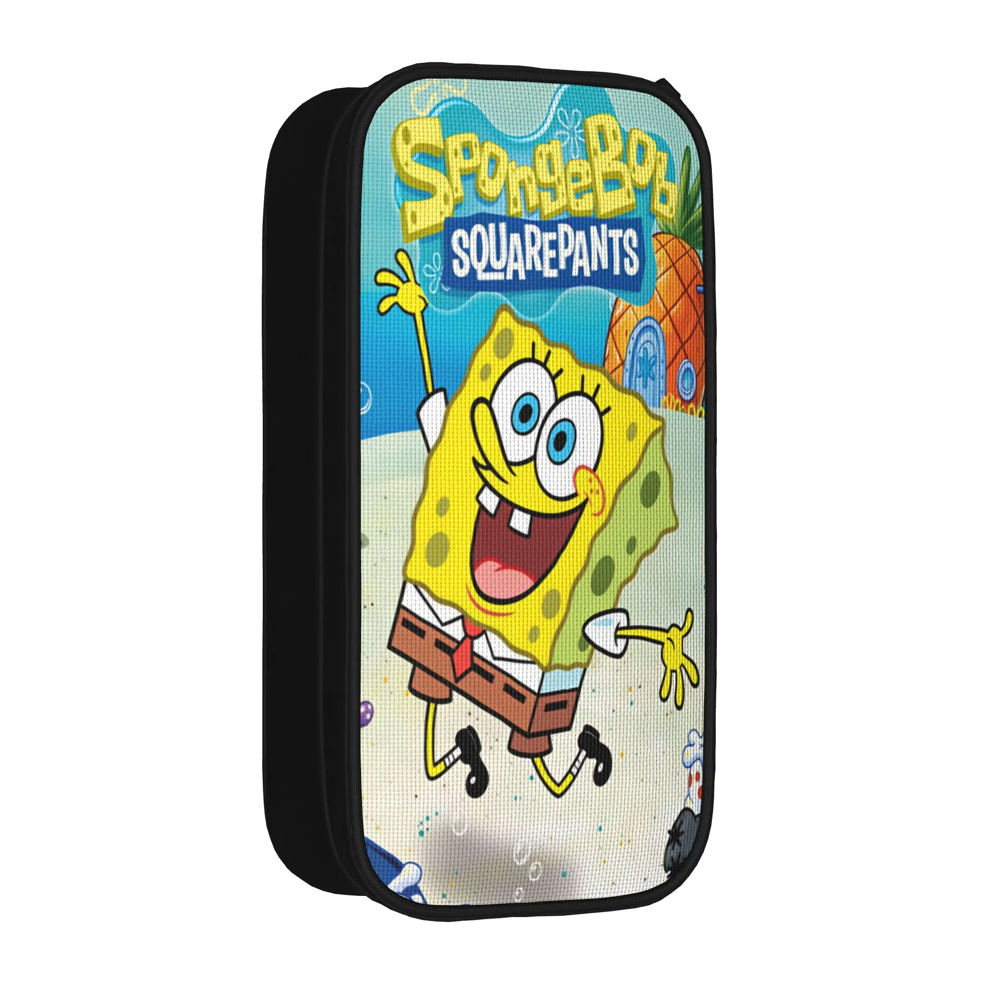 Anime  Spongebobs Pencil Case  Boy Girl Lovely Pencil Pouch Custom DIY School Pencil Cases Stationery Birthday Present