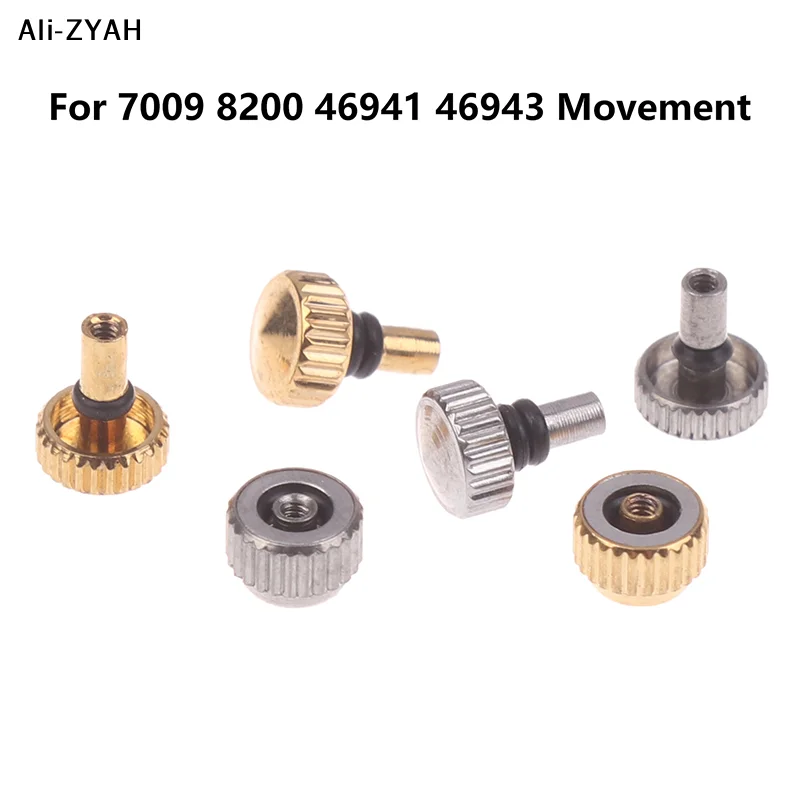 1/5 Peças 7009 8200 Cabeça de Coroa de Relógio em Aço Inoxidável para Movimento 46941 46943 Acessórios de Relógio com Tubo Grosso