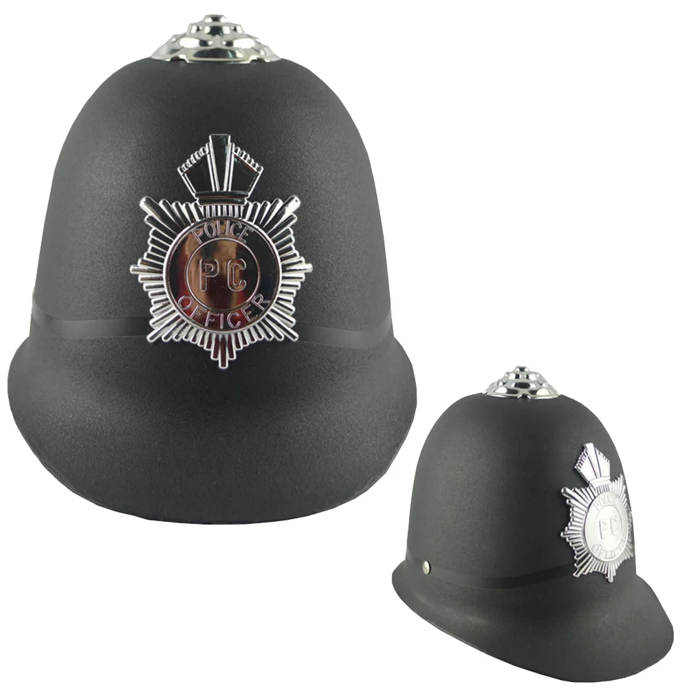 Hat Police Badge Party Cosplay Cop Bobby Costume British Officerhalloween Blackcooling Hard English Captain