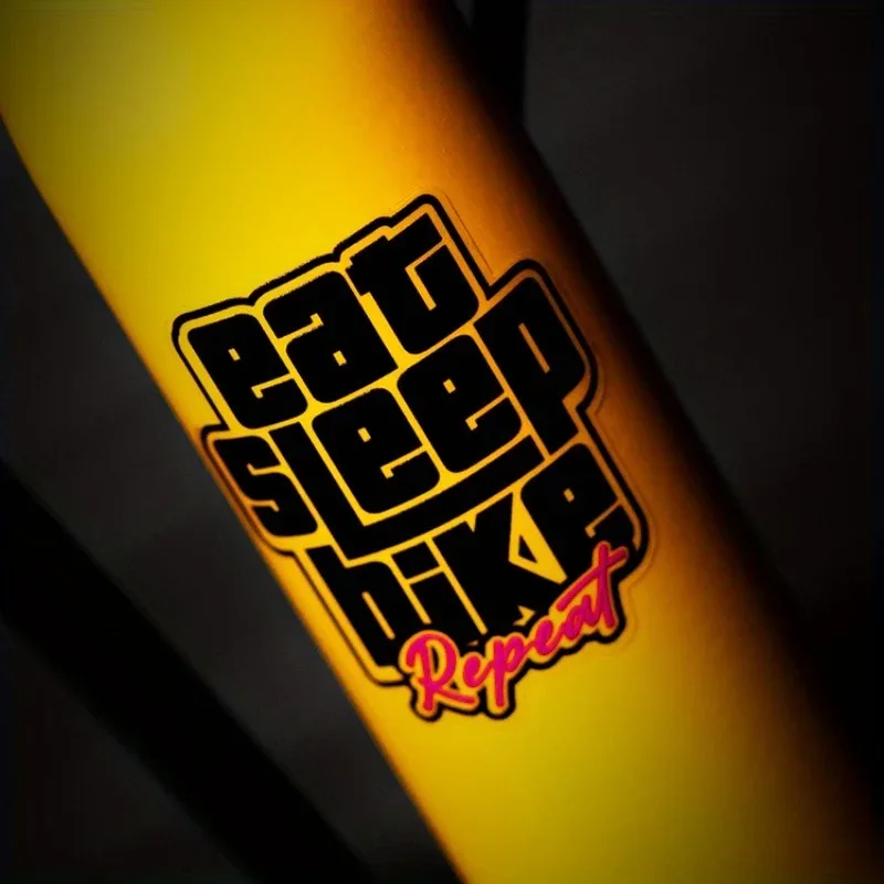 ملصقات دراجة مقاومة للماء "Eat Sleep Ride Repeat" - غطاء متين من مادة PVC ودراجة الطريق والدراجات الجبلية، مقاوم للخدش، للاستخدام الخارجي #2