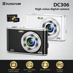 4K 48MP 디지털 카메라, 자동 초점 브이로그 카메라, 32GB 카드 포함, 휴대용 유튜브 소형 카메라, 젊은 성인에게 적합