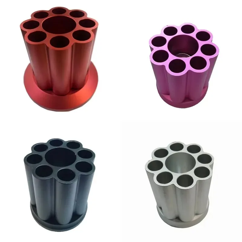 Rotating pen holder Office desktop round storage box Lipstick makeup brush cup Aluminum anodized pencil storage box
