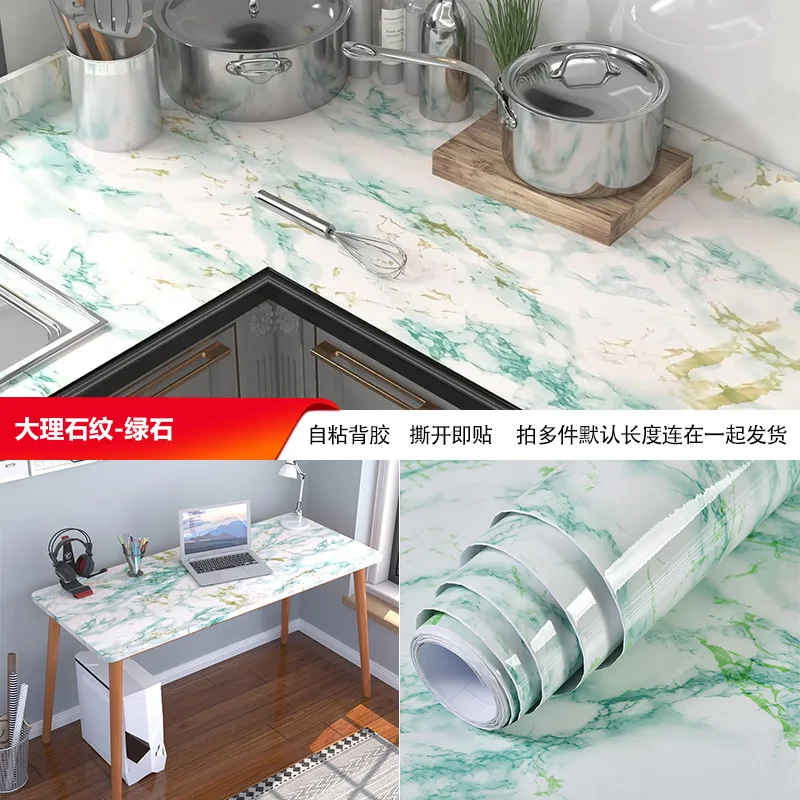 ورق اتصال رخامي ذاتي اللصق مقاوم للماء ومقاوم للحرارة لخزانة المطبخ وملصق ورق حائط لتجديد أثاث الخزانة