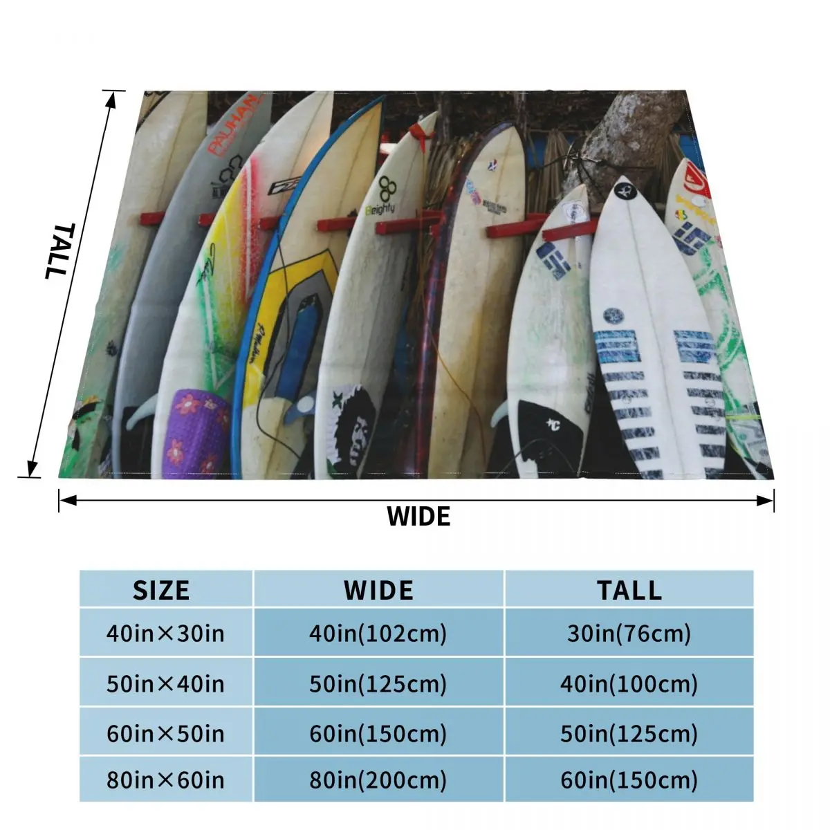 Surfboards Throw Blanket Christmas Bed Fashionable Blanket Blanket Sofa anime blanket