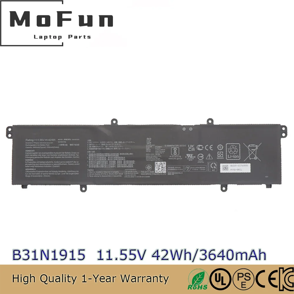 

Совершенно новый оригинальный аккумулятор для ноутбука B31N1915 C31N1915 11,5 В 42 Втч для Asus ExpertBook B1 B1400CEAE B1500CEAE L1 L1400CDA