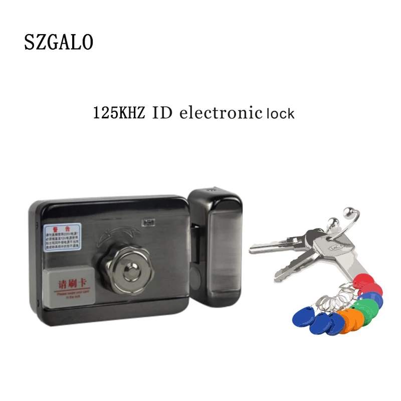 RFID Card Electric Door & Gate Lock Castle Access Control Electronic Integrated ID Tags Door Rim Lock Remote Control Optional