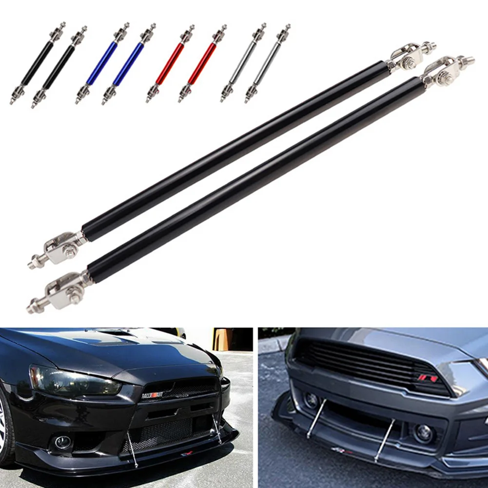 2psc Universal Racing Adjustable Front Rear Bumper Lip Splitter Support Bar / pull rod Kit Racing 75mm/100mm/150mm/200mm