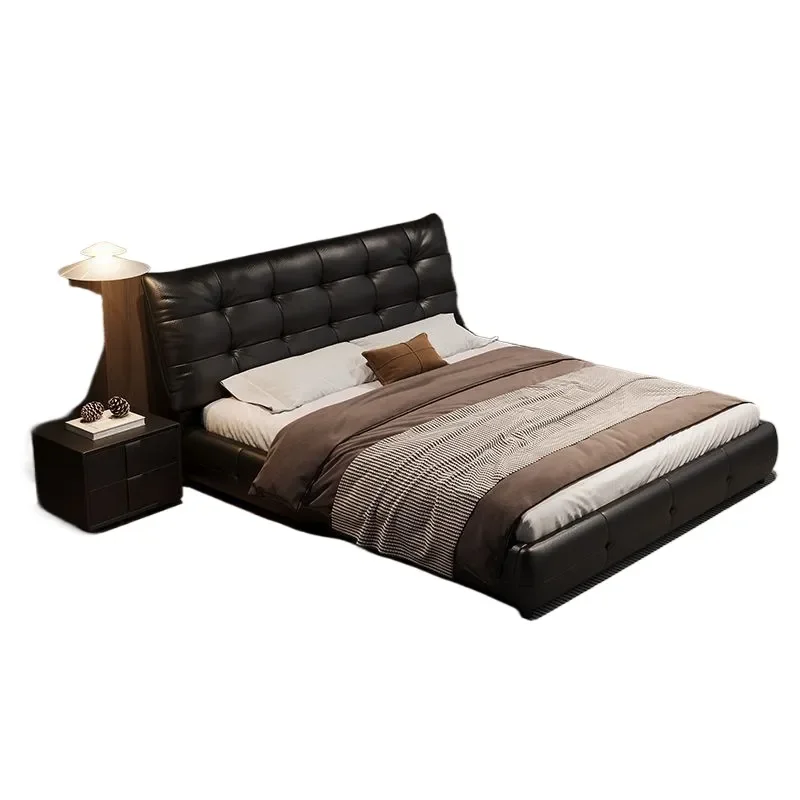 Italian Light Luxury Bed Modern Simple Double Bed 1.5m 1.8m 2m 2.2m Master Bedroom Storage Bed Wedding Furniture