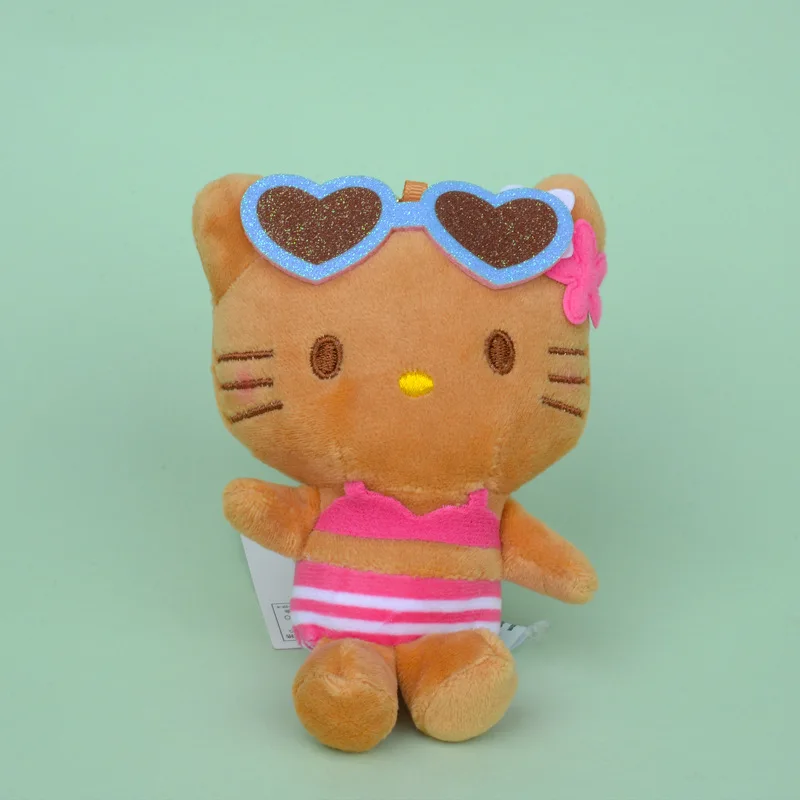 

Sanrio Hello Kitty Kawaii Black Skin Sunglasses Bikini Plush Toys Backpack Pendant Cartoon Keychain Doll Girls Decoration Gift