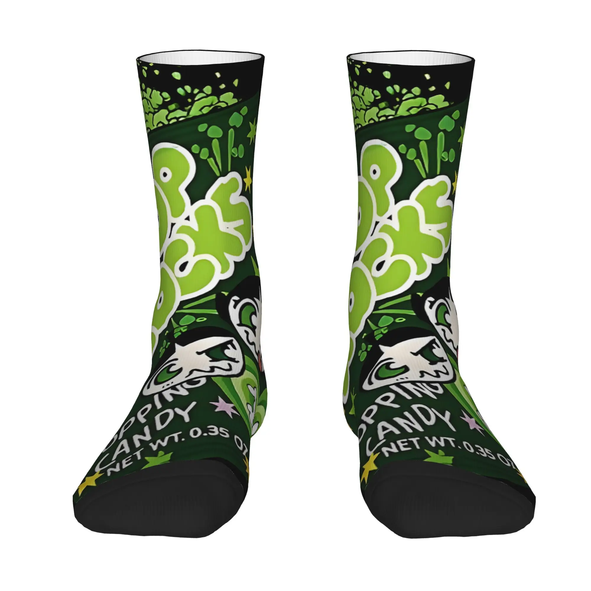1 Pair Funny Crazy Sock for Men Green Apple Flavor Hip Hop Harajuku P-Pop Rocks  Pattern Printed Sock Novelty