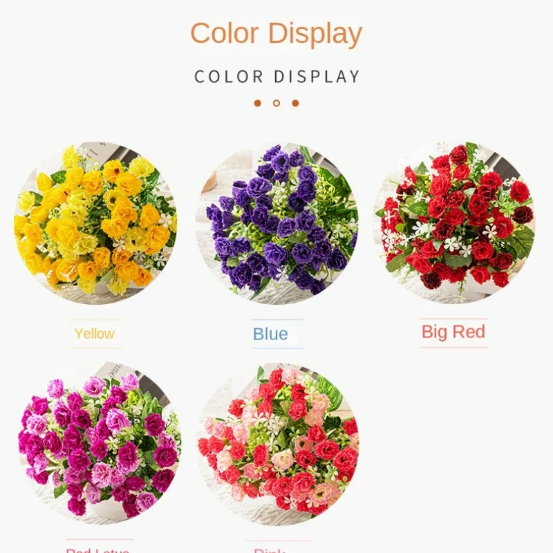 30CM Artificial Flower Green Plant Wedding Home Decoration Living Room Ornament Fragrant Carnation Flower Flower Decoration images - 6