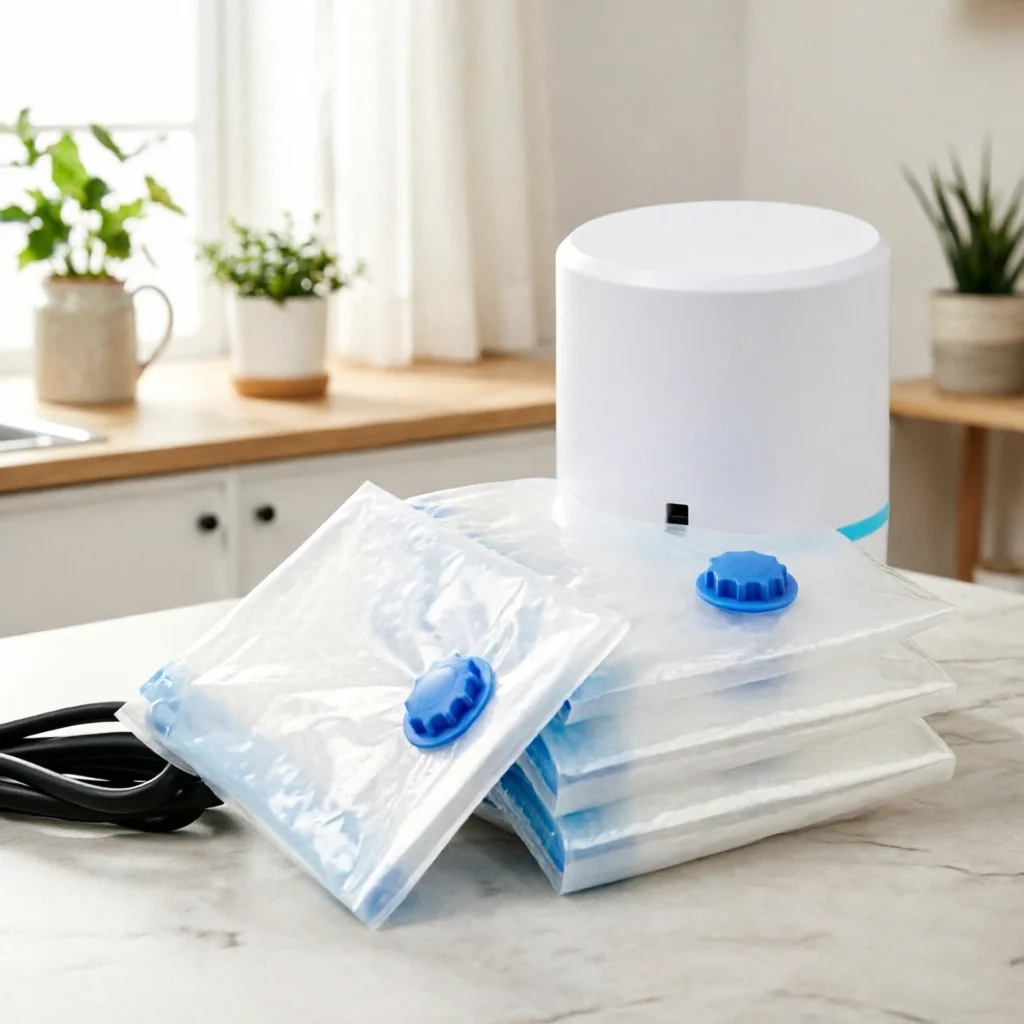 Compressed Bag Electric Pump Travel Vacuum Bag Pump Mini Vacuum Sealer Machine Space Saver for Clothes Food Organizer