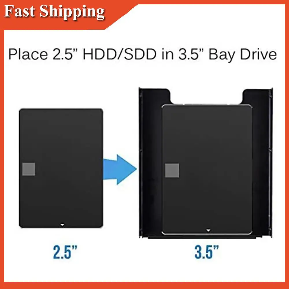 Efficient 2.5 Inch SSD To 3.5 Inch Internal Hard Disk Drive Mounting Kit With SATA Data Cables And Power Cables (2 X SSD Bracket