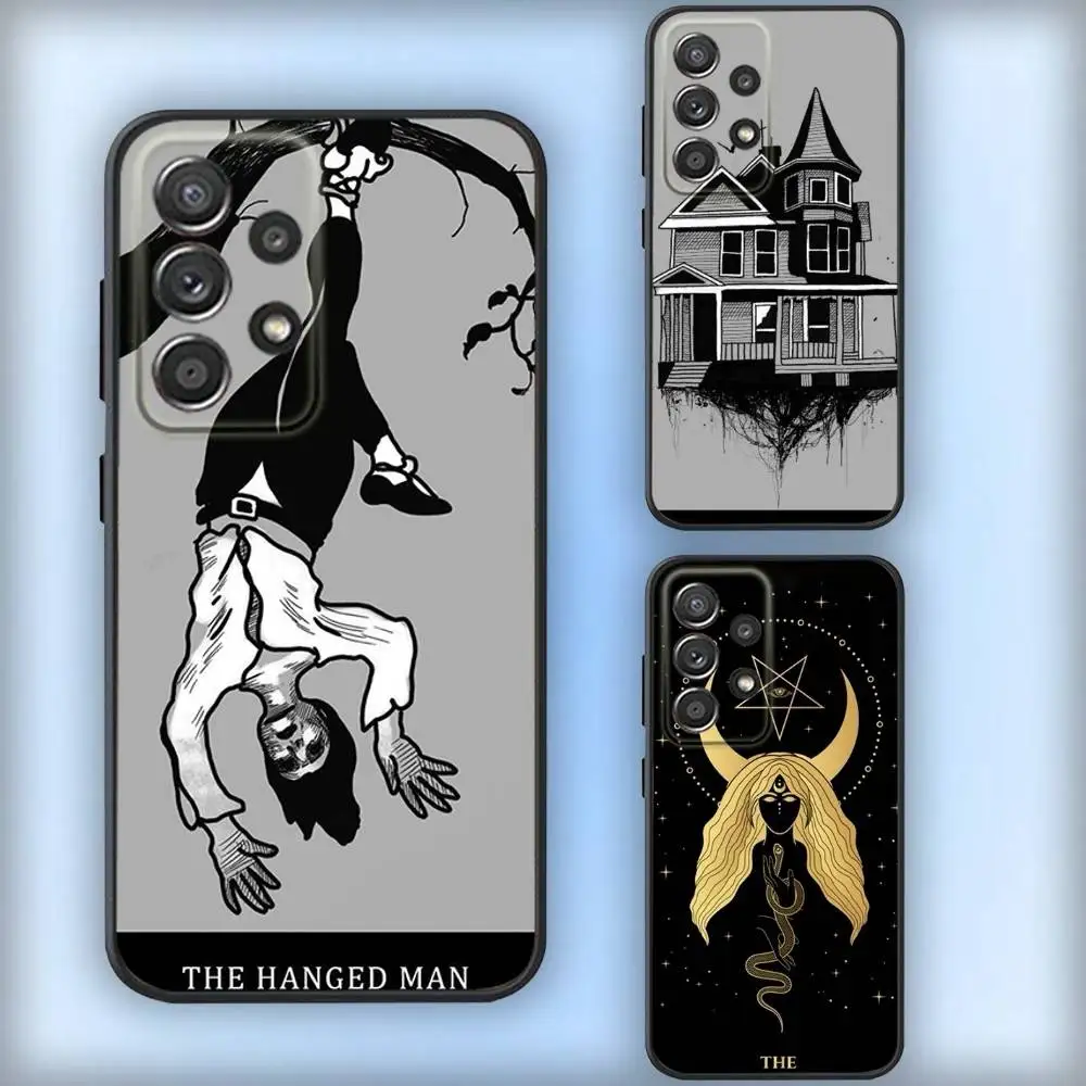 

P-Phasmophobia Tarot Card Phone Case For Samsung S25,S24,S21,S22,S23,S30,Ultra,S20,Plus,Fe,Lite,Note,10,9,5G Black Cover