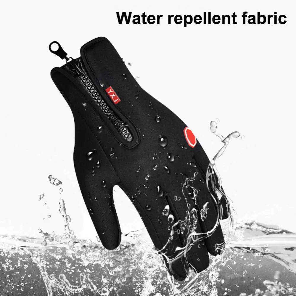 New Winter Warm Men's Gloves Touchscreen Sport Women Outdoor Skiing Cycling Snowboard Nonslip Fishing Splash-proof Zipper Gloves