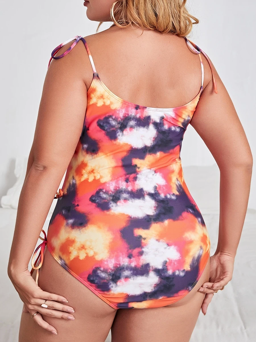 2026 Large Plus Size Swimsuit Women One Piece Printed Strappy Swimwear Female Bathers Bathing Swimming Swim Suit Beachwear