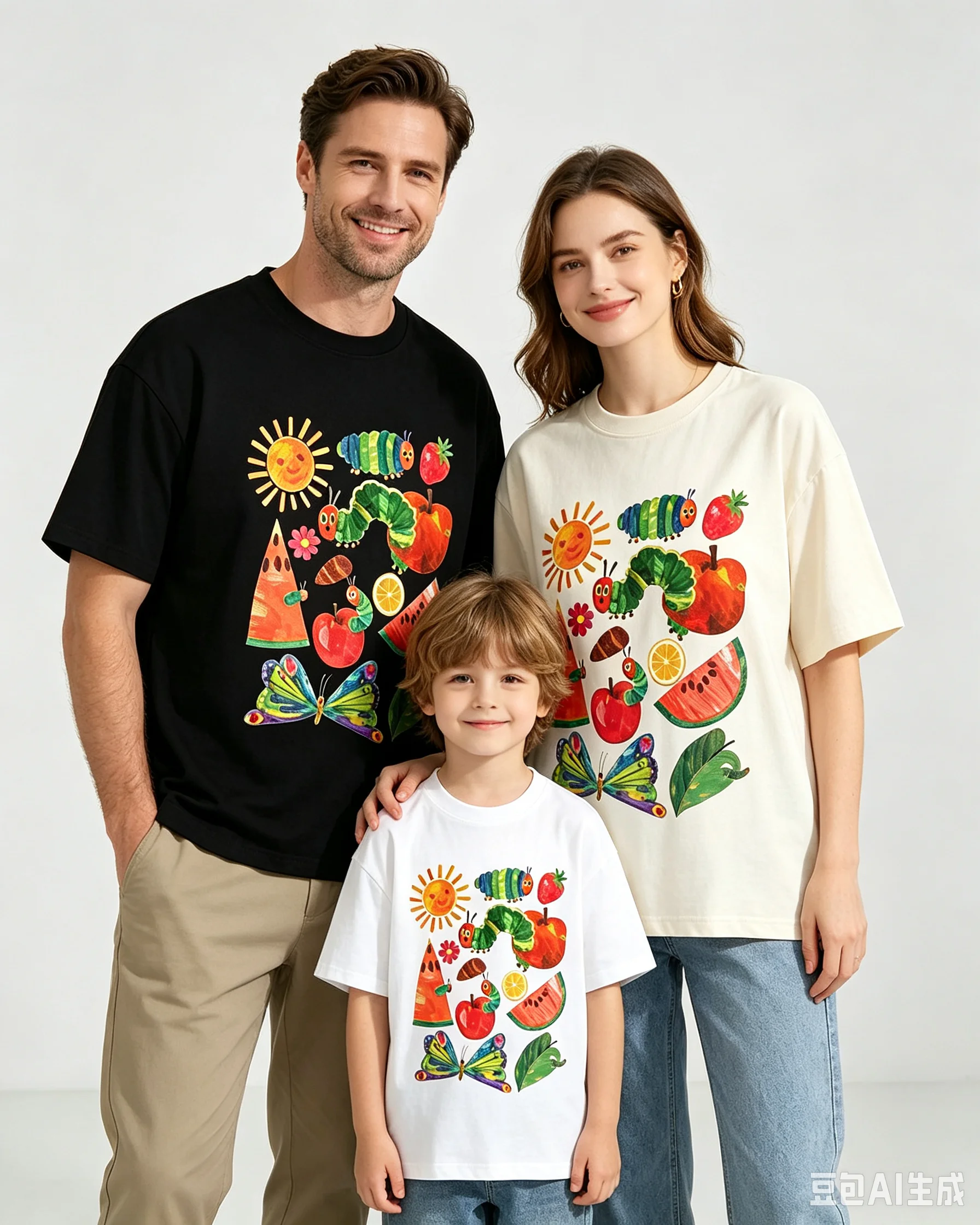 All Seasonal Women Cotton Thirt The Very Hungry Caterpillar Sun Butterfly Playful Artistic Style Casual Retro Graphic Tee Summer