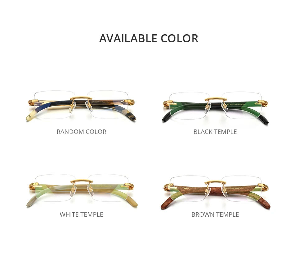 HEPIDEM Buffalo Horn Brille Männer Luxus Berühmte Marke Design Randlose Brillen Rahmen Frauen Rahmenlose Weiß Buffs Holz Brillen – Detail 9