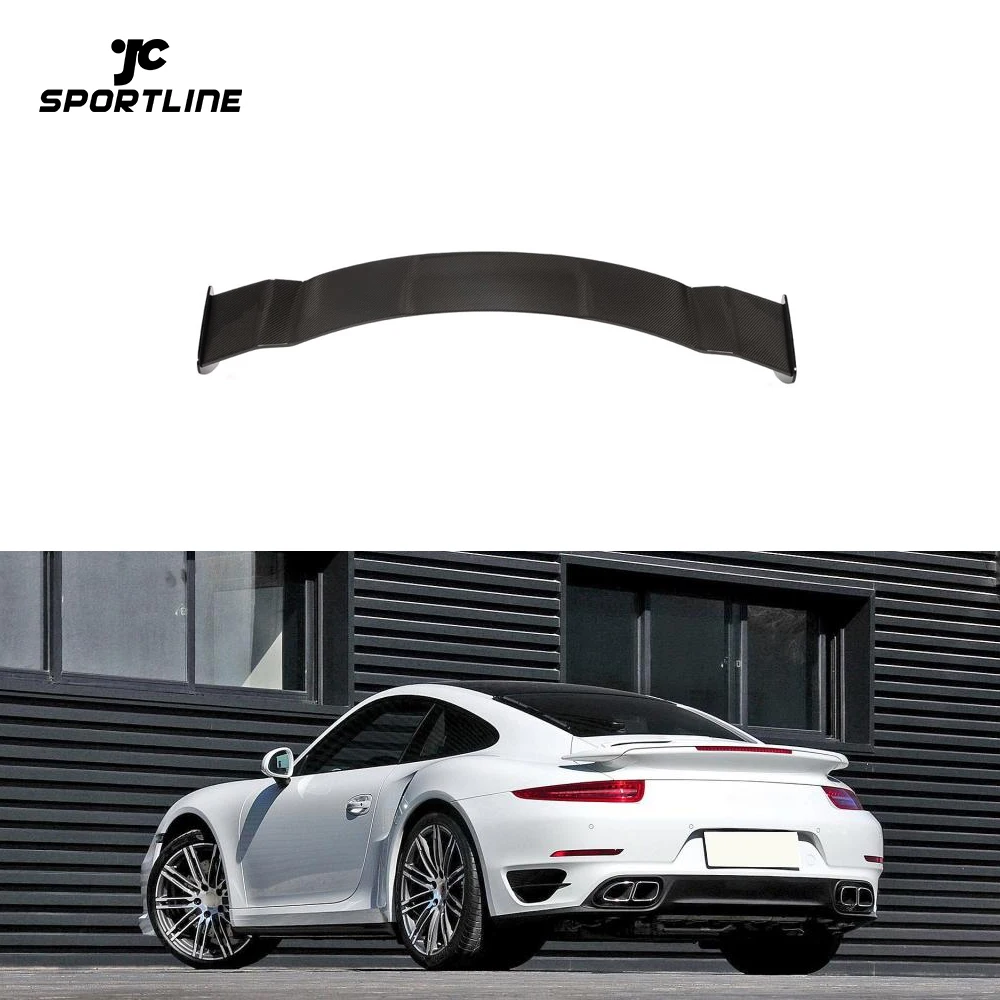 991 Prepreg Dry Carbon Fiber Rear Trunk Wing Spoiler For Porsche 911 991 Turbo S 2-Door 2014-2016