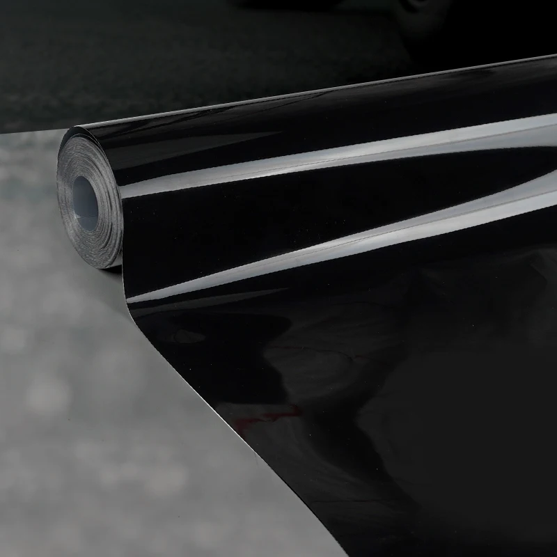 Superglänzende Schwarze PPF-Autofolierung Selbstklebende Vinylfolie mit Luftkanälen – Detail 7