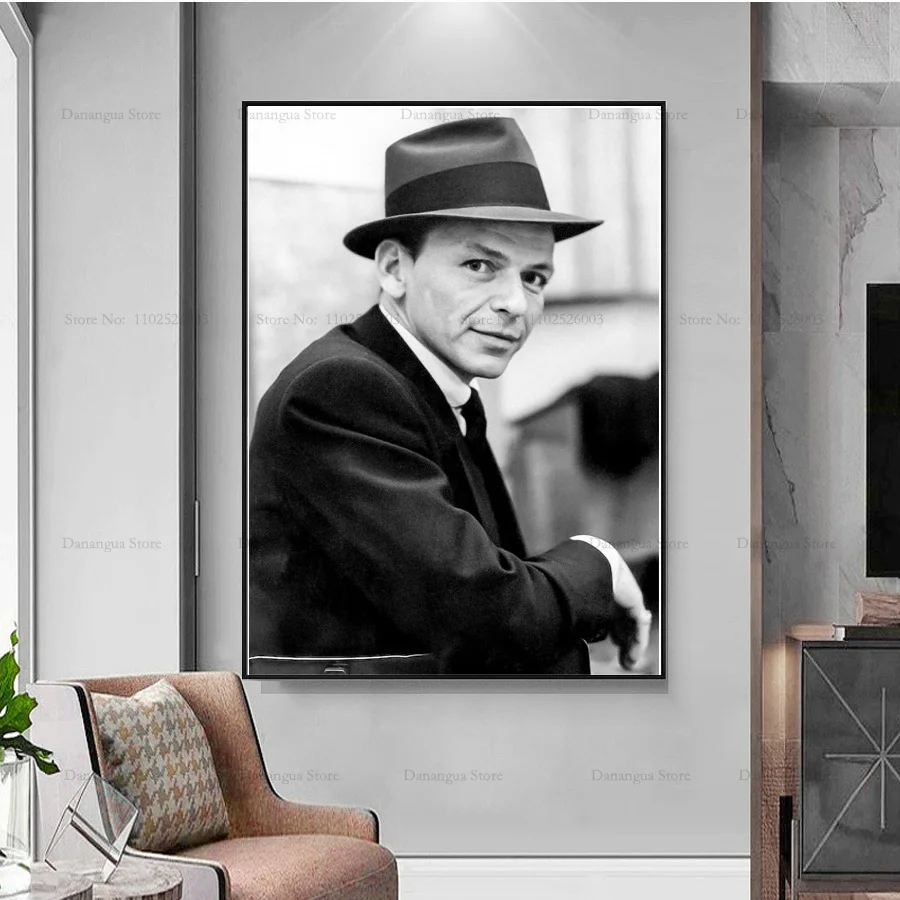 Black White Frank Sinatra Music Singer Star Decorative Poster Prints Wall Art Canvas Painting Picture Photo Gift Room Home Decor