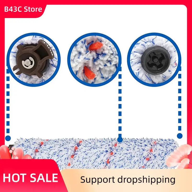 

B43C 2Set Filter Roller Brush For Bissell Crosswave 1713 Pet Pro 2224E Cordless 2582E Series Cleaner Parts 1866 1868 1934