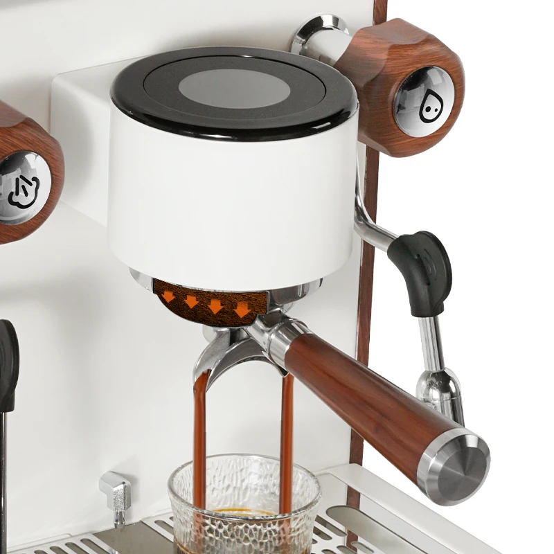 Commercial 220V All-in-One Hot Water Coffee Tea Machine EU Plug 58mm Handle Milk Frother Stainless Steel Electric Households