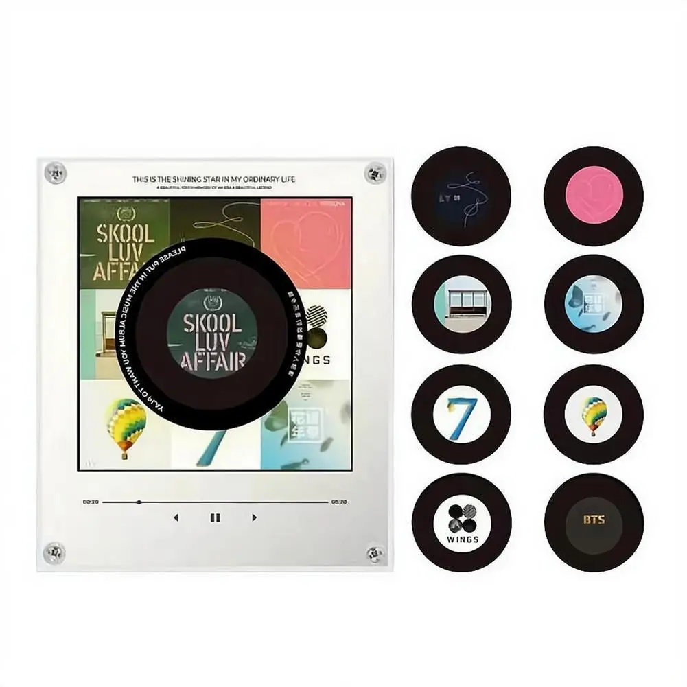 Customized NFC Sensing Song Player Rotating Disc Night Light Acrylic Built-in Speaker To Customize Refrigerator Stickers
