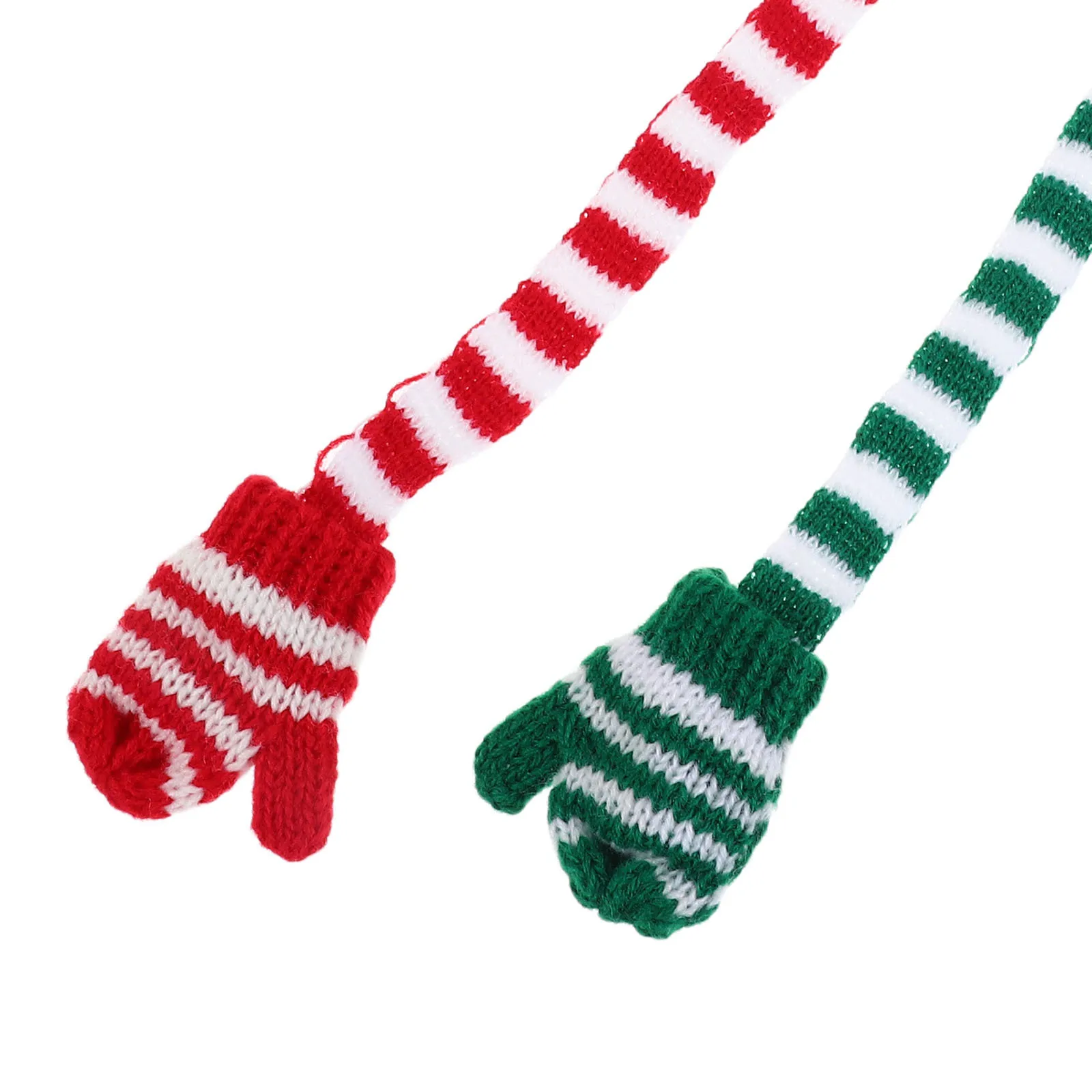 4 Stück Dress Up Kleidung, Mini-Strickhandschuhe für Bjd-Kuscheltiere, Weihnachts-Winter-Accessoires, gestreifte Fäustlinge 18 Zoll,
