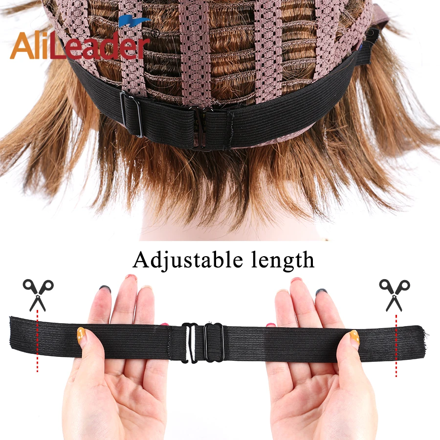 1/5/10 pcs Adjustable Elastic Bands for Wigs, Black Elastic Bands with Adjustable Straps Sewing for Making Wigs/Lace Closure