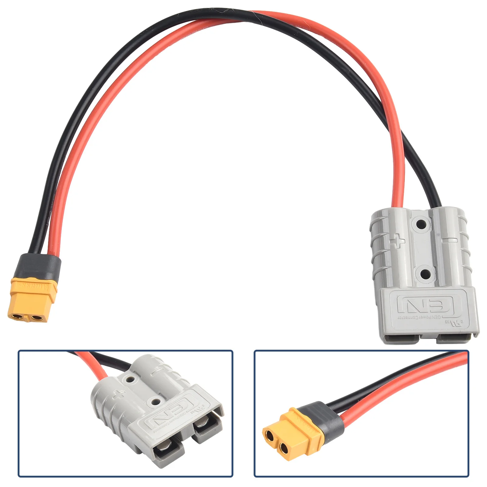 1PCS 50AMP 600V For ANDERSON to For XT60 Adapter Cable 12AWG 30cm for Efficient Solar Panel and Portable Power Connection