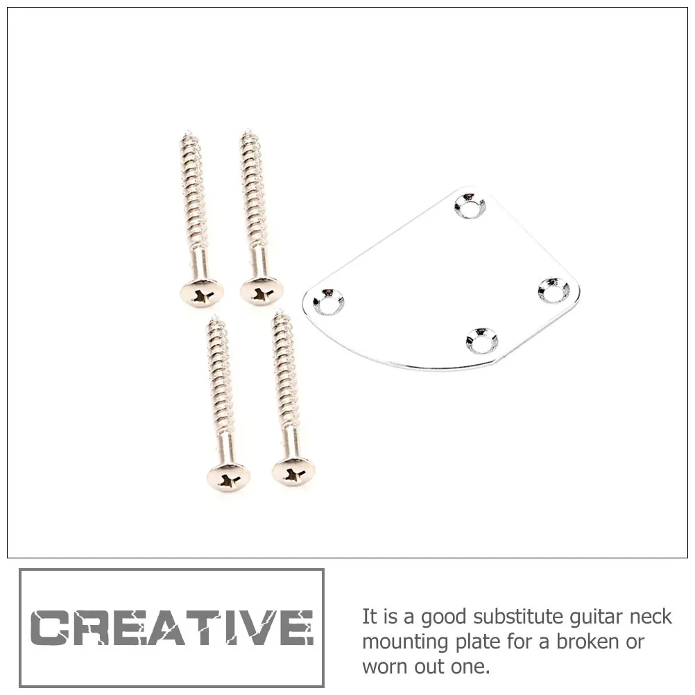 

1 set 1 Set Mounting Replacement Metal Electric Guitar Parts Stainless Steel Sturdy Neck Joint Plate For Bass Accessories