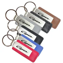 1Pcs Carbon Fiber Metal Leather Keychain For Daihatsu COPEN Robe COPEN XPLAY S Rode COPEN Cero COPEN GR*2 SPORT Car Accessories