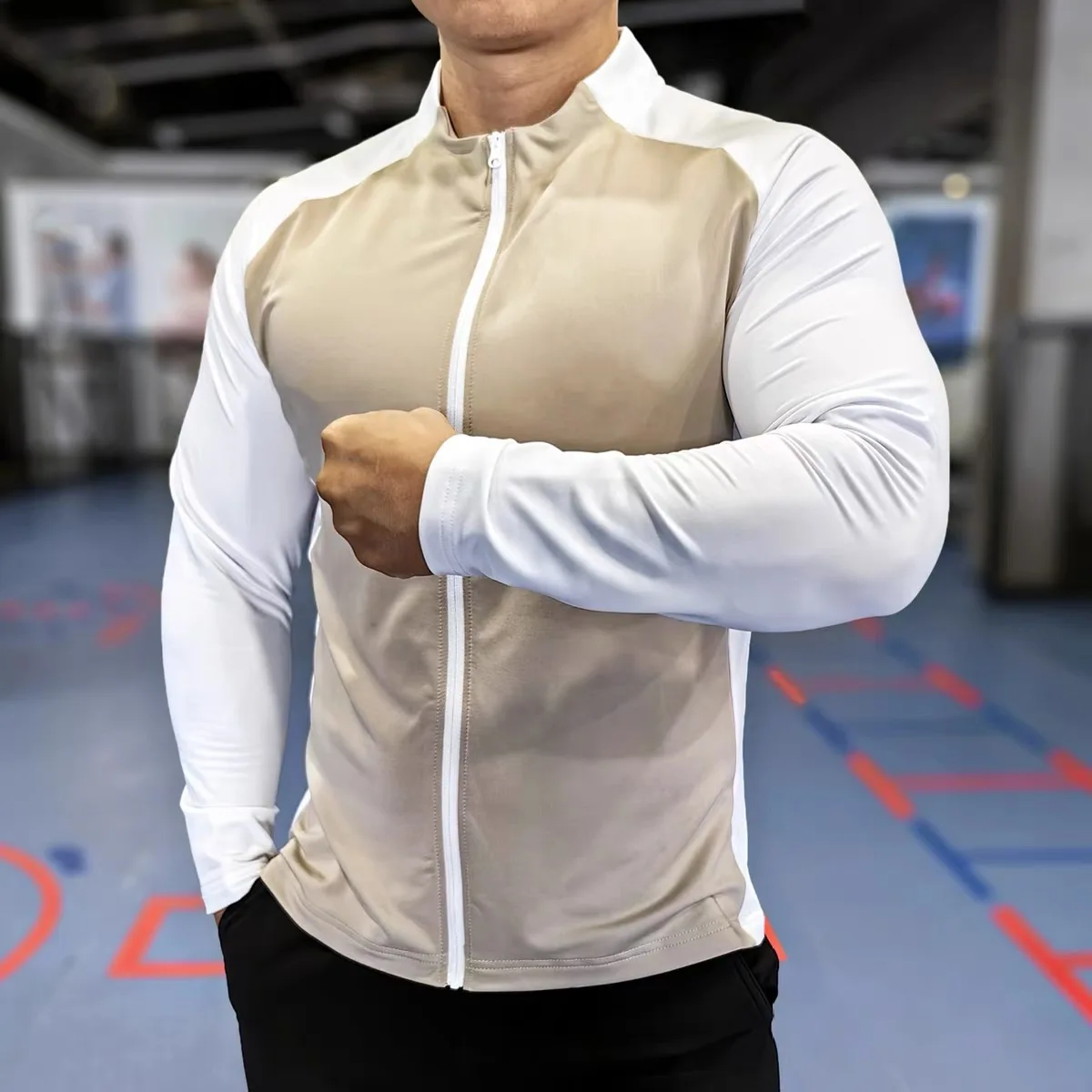 Winter Autumn Quick-drying breathable Sport Shirt Men Zipper Running Jackets Fitness Gym Sports Clothing Sport Top Sportswear