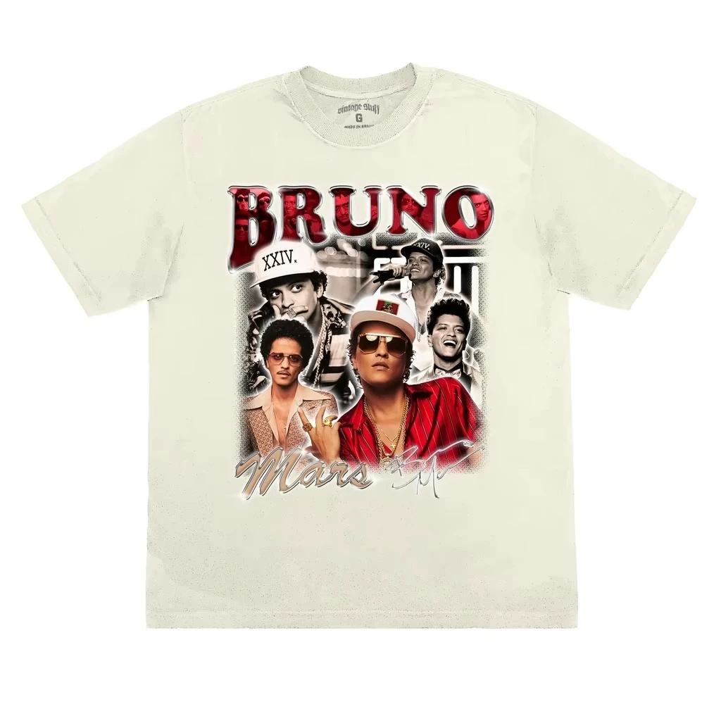 2026 New Model Singer Bruno Mars Portrait Pattern High-Quality Comfortable Casual Print Men's T-Shirt