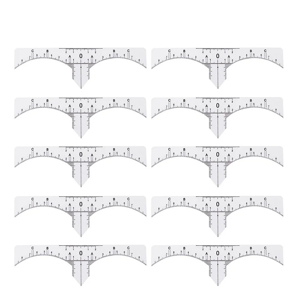 10 قطعة مجموعة حاكم الحاجب المهنية البلاستيك Microblading أداة الاستنسل ل متناظرة الحاجب كحل الشفاه الوشم تصميم ماكياج