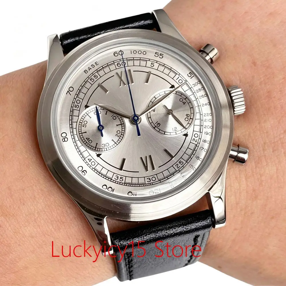 

38mm Quartz Watches for Men MIYOTA OS20 Multi-function Chronograph Mineral Glass Men Watches Leather Tandorio 3ATM