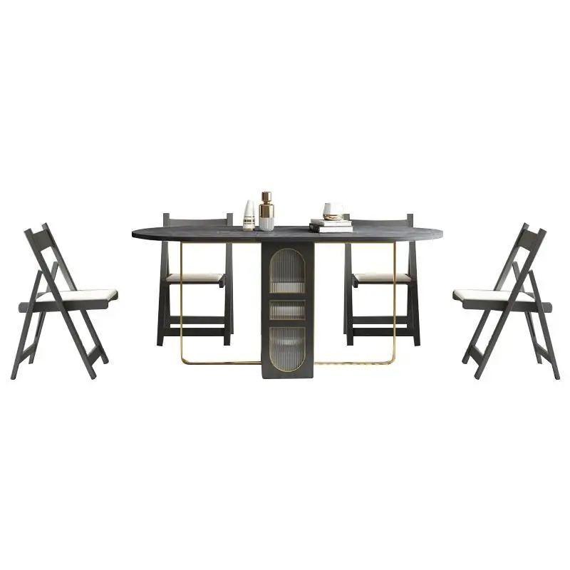 Small household dining table, multi-functional marble slate table and chair combination