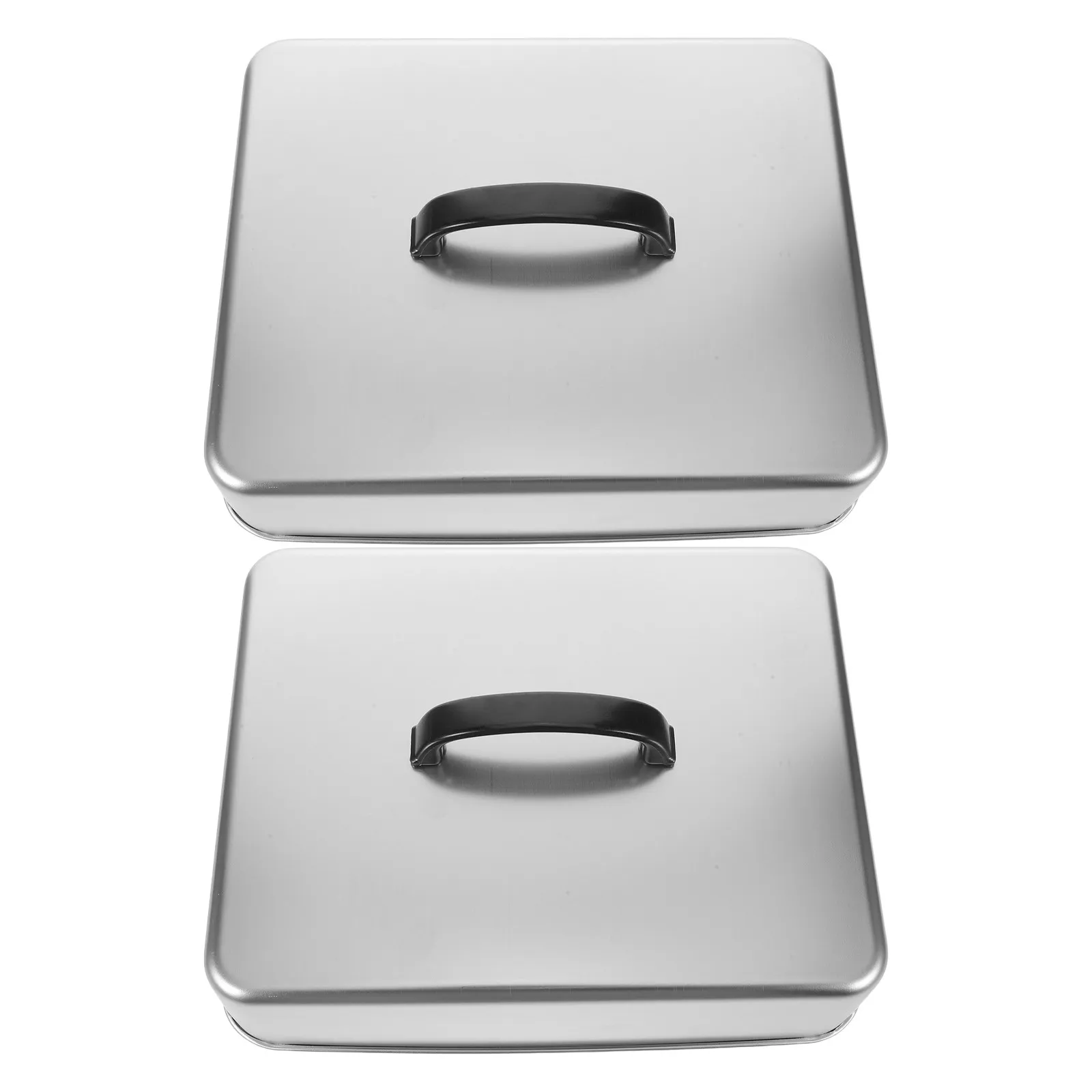 2 Cubiertas Metálicas para Plancha, 11x8.6x4.3 Pulgadas, Rectangulares, de Acero Inoxidable, para Derretir Queso, para Parrilla Exterior, para Aceite de Cocina