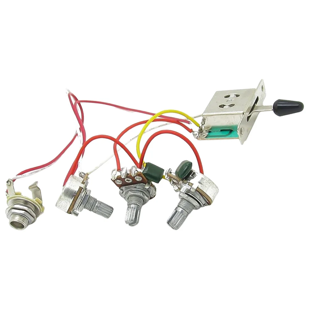 Wiring Harness 3x 500k Pots 1 Volume 2 Tone Control Knobs 5 Way for Guitar Wiring Harness