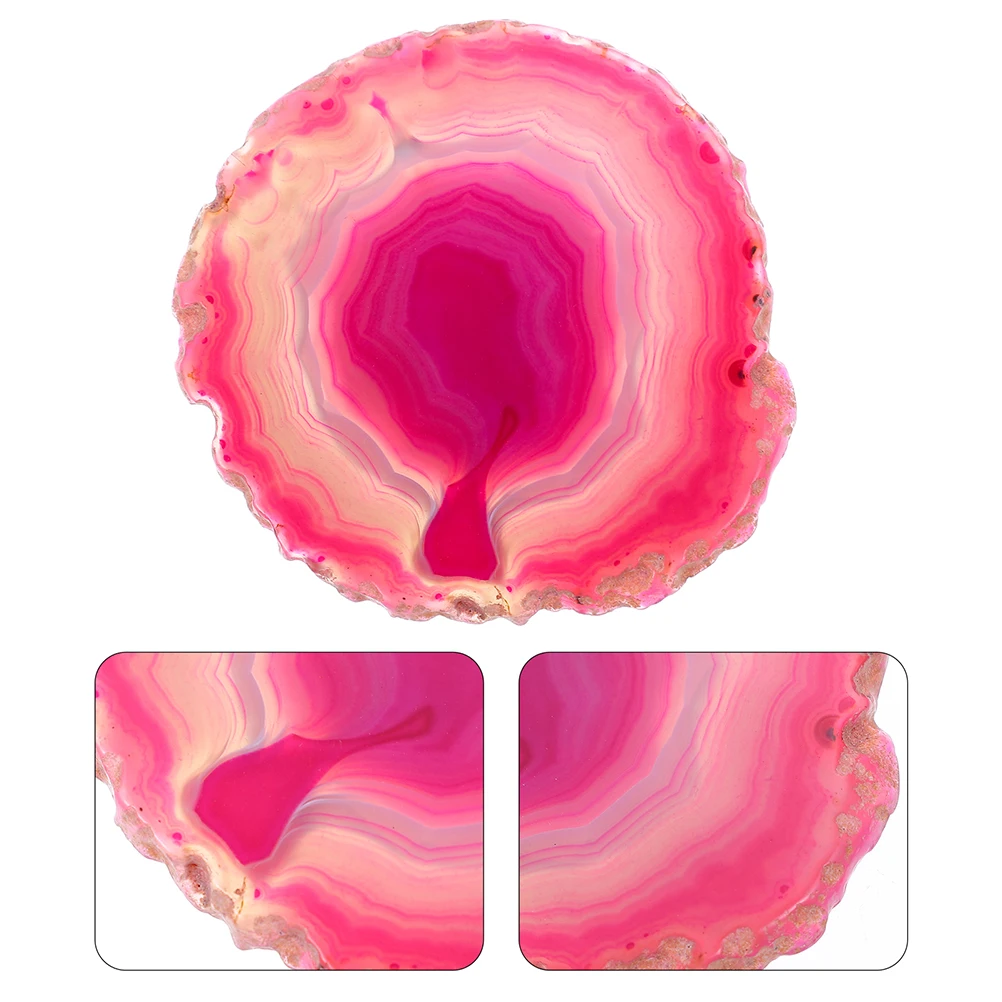 

2Pcs Agate Stone Coaster Elegant Wine Cup Mat Modern Creative Design Heat Resistant Non Skid Decor Coasters for Coffee Tea